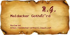 Maldacker Gothárd névjegykártya